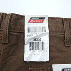 Dickies Relaxed Fit Dungaree Denim Pants Jeans Size L Brown Unused ED218STB