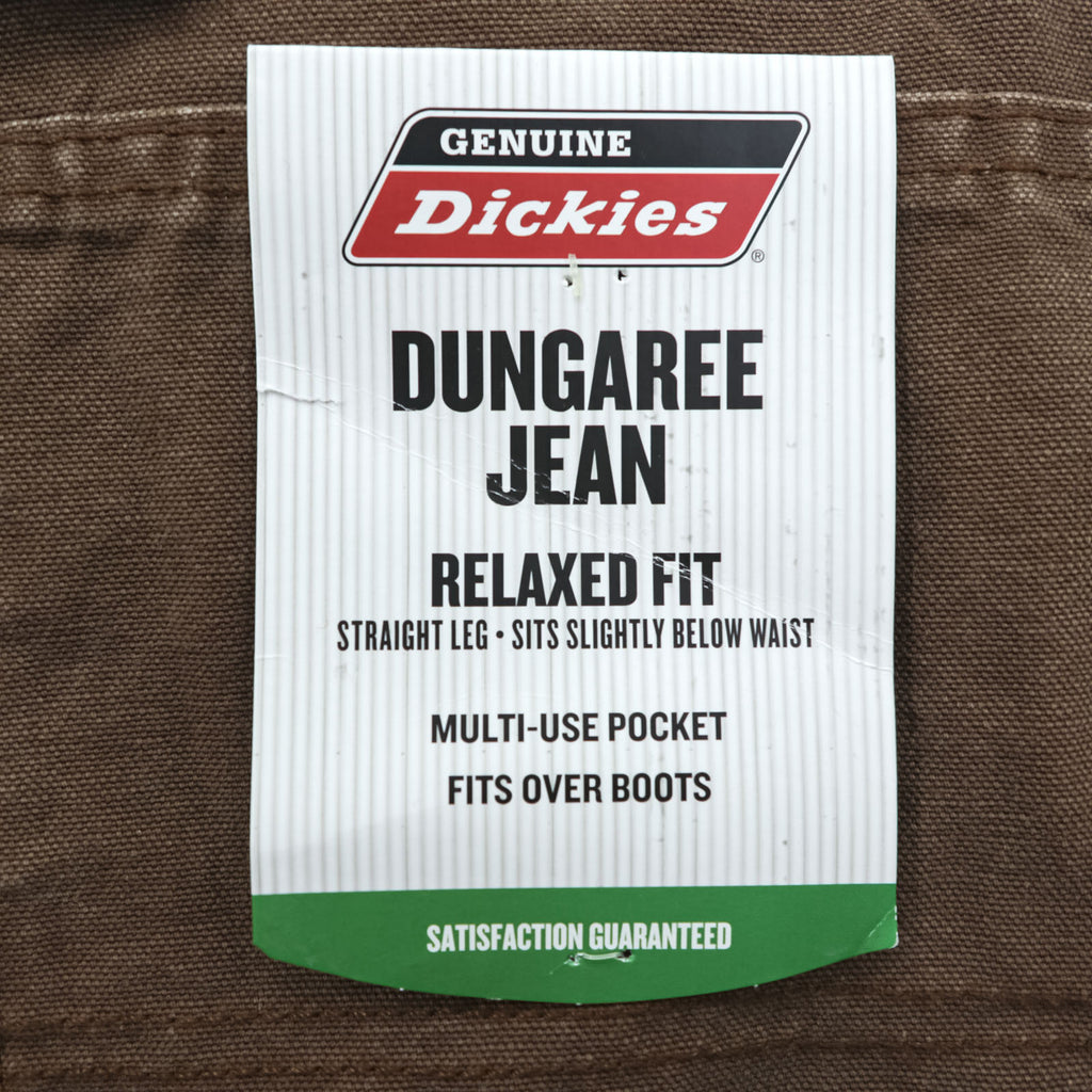 Dickies Relaxed Fit Dungaree Denim Pants Jeans Size L Brown Unused ED218STB
