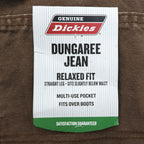 Dickies Relaxed Fit Dungaree Denim Pants Jeans Size L Brown Unused ED218STB