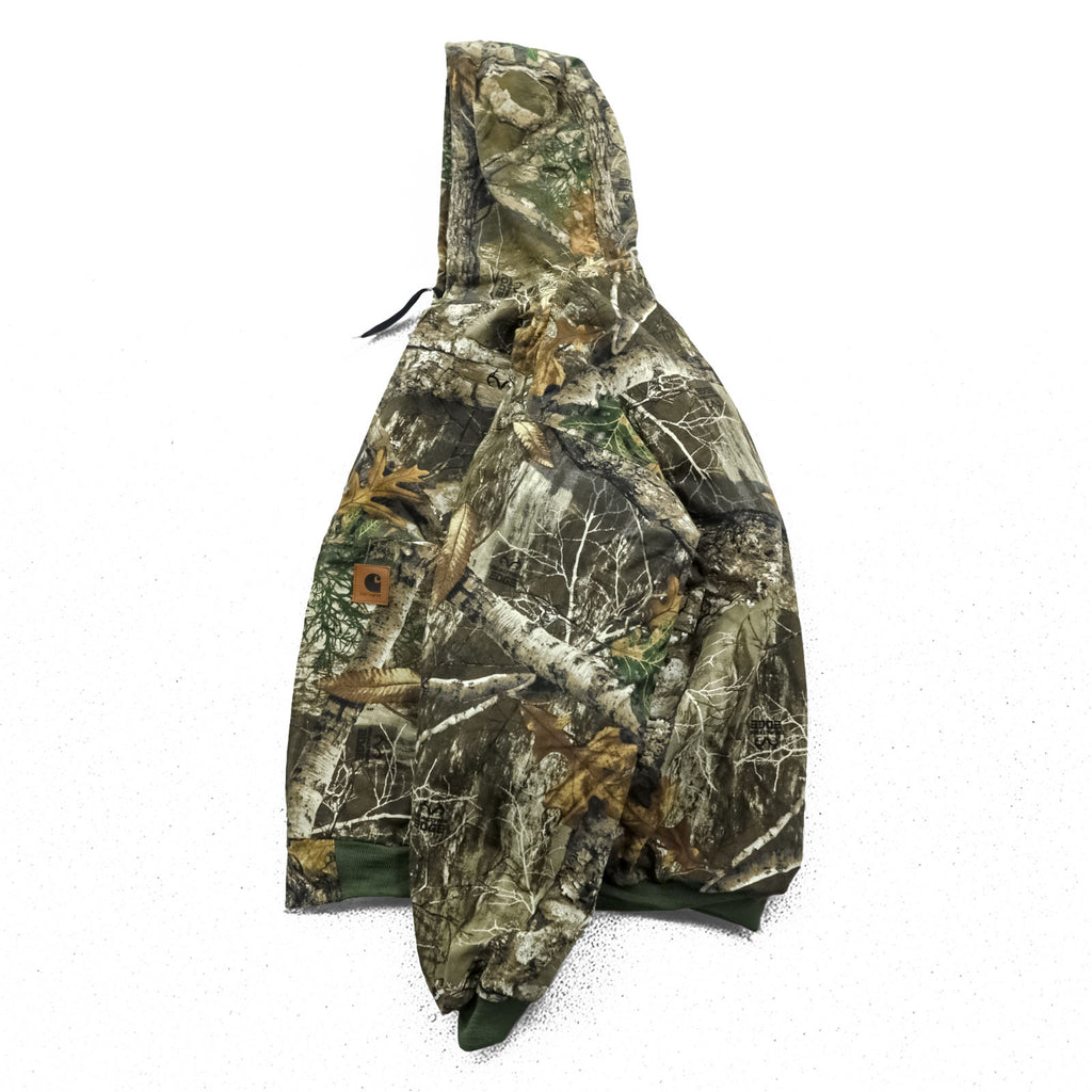 Carhartt Remake Reconstructed Realtree Camo Active Jacket Hoodie L Brown, Khaki