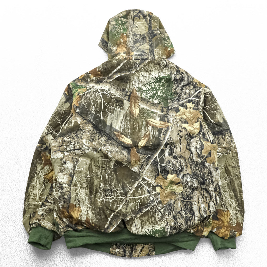 Carhartt Remake Reconstructed Realtree Camo Active Jacket Hoodie L Brown, Khaki