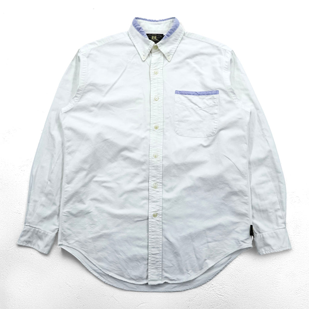 RRL Ralph Lauren 90年代 オックスフォード ボタンダウンシャツ L ホワイト 三ツ星タグ 初期 胸ポケット