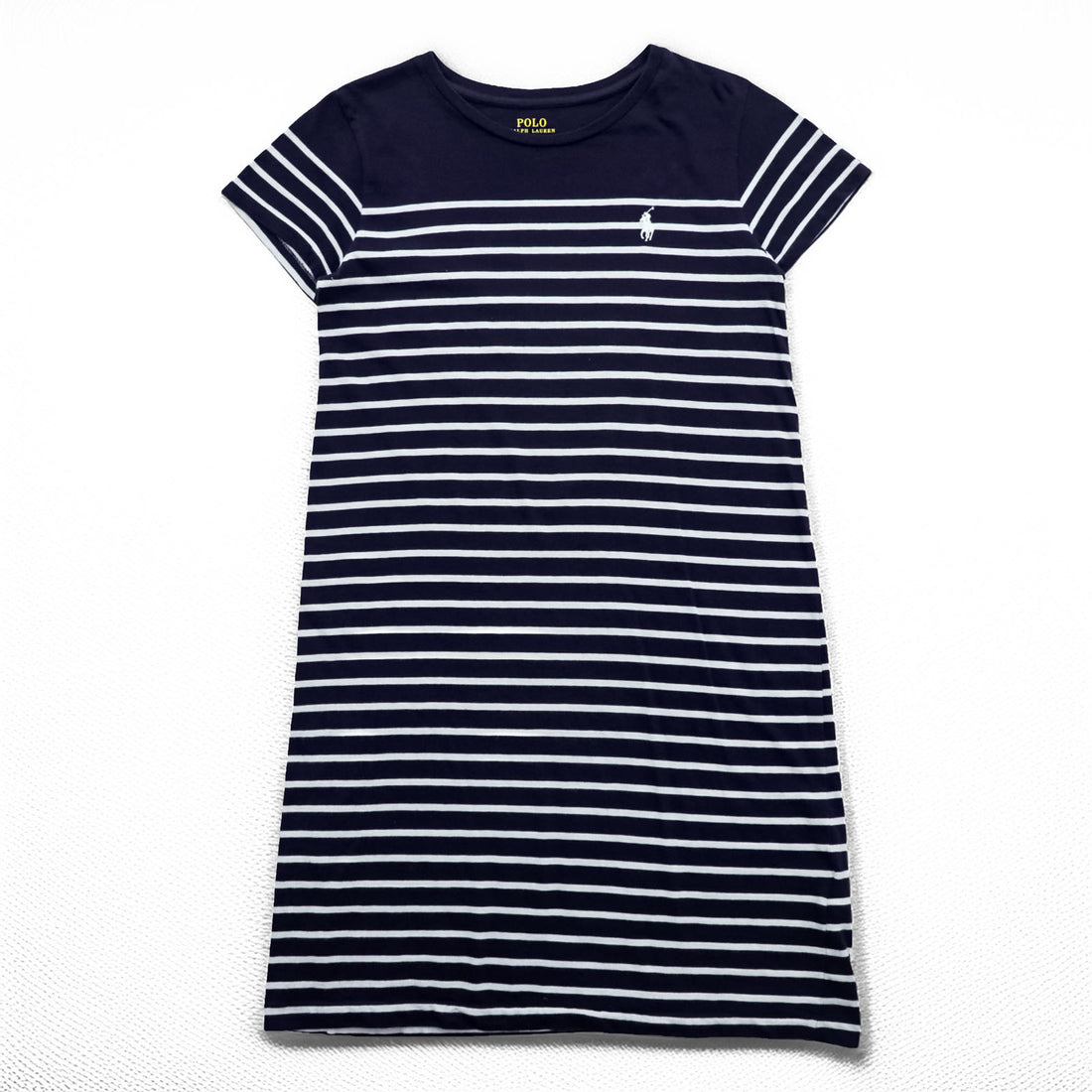 Polo Ralph Lauren ボーダー 半袖 Tシャツ ワンピース S ネイビー ホワイト コットン