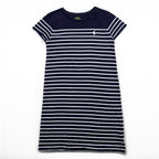 Polo Ralph Lauren ボーダー 半袖 Tシャツ ワンピース S ネイビー ホワイト コットン