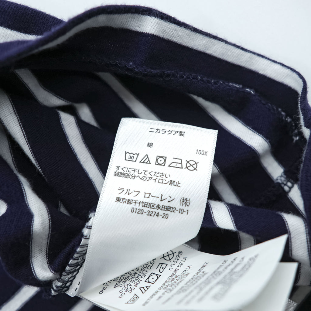 Polo Ralph Lauren ボーダー 半袖 Tシャツ ワンピース S ネイビー ホワイト コットン