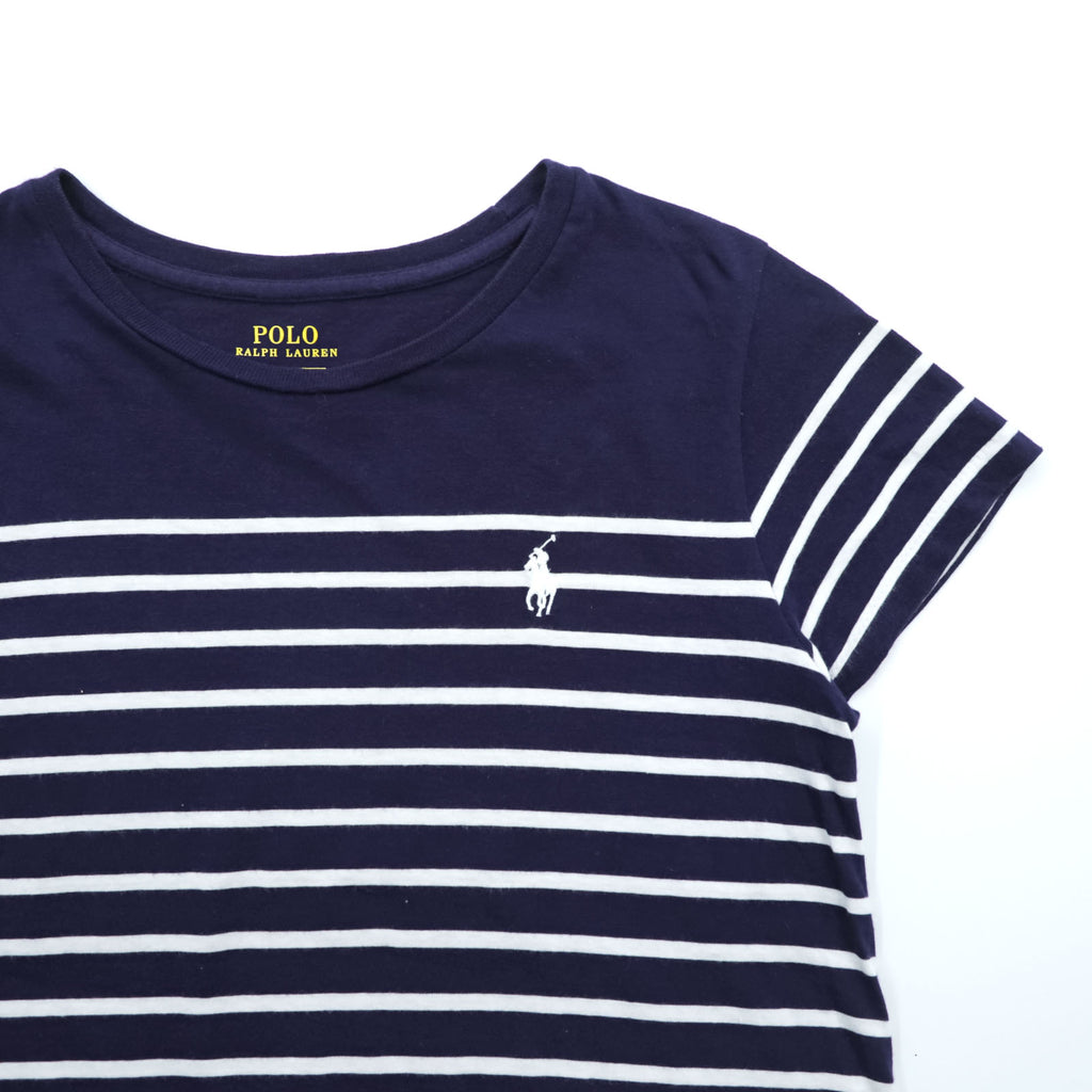 Polo Ralph Lauren ボーダー 半袖 Tシャツ ワンピース S ネイビー ホワイト コットン