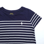 Polo Ralph Lauren ボーダー 半袖 Tシャツ ワンピース S ネイビー ホワイト コットン