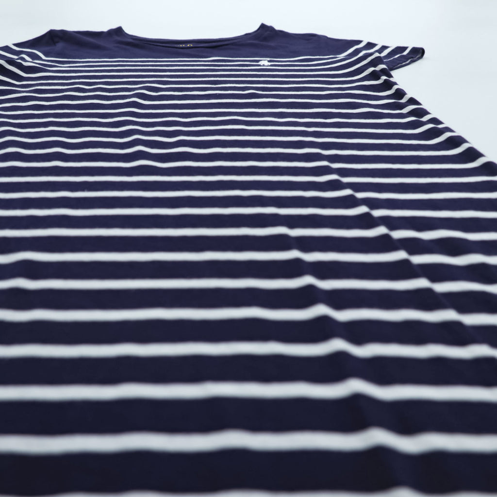 Polo Ralph Lauren ボーダー 半袖 Tシャツ ワンピース S ネイビー ホワイト コットン