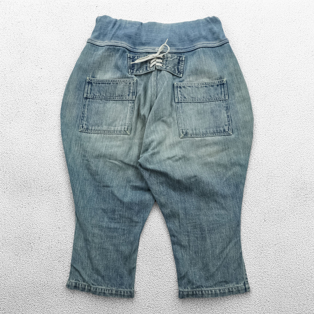 KAPITAL 日本製 サルエル ヌーベルショートパンツ S インディゴ ブルー デニム ヴィンテージ加工 ハーフ