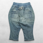 KAPITAL 日本製 サルエル ヌーベルショートパンツ S インディゴ ブルー デニム ヴィンテージ加工 ハーフ