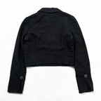 Mademoiselle Dior Cropped Jacket Black Rounded Collar 5 Button Wool Silk Short Women