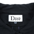 Mademoiselle Dior Cropped Jacket Black Rounded Collar 5 Button Wool Silk Short Women