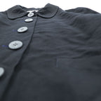 Mademoiselle Dior Cropped Jacket Black Rounded Collar 5 Button Wool Silk Short Women
