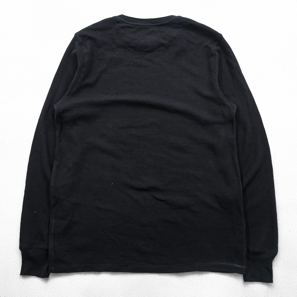 Faded Glory サーマル ロングスリーブ Tシャツ M ブラック ワッフル コットン 長袖 ロンT 未使用品