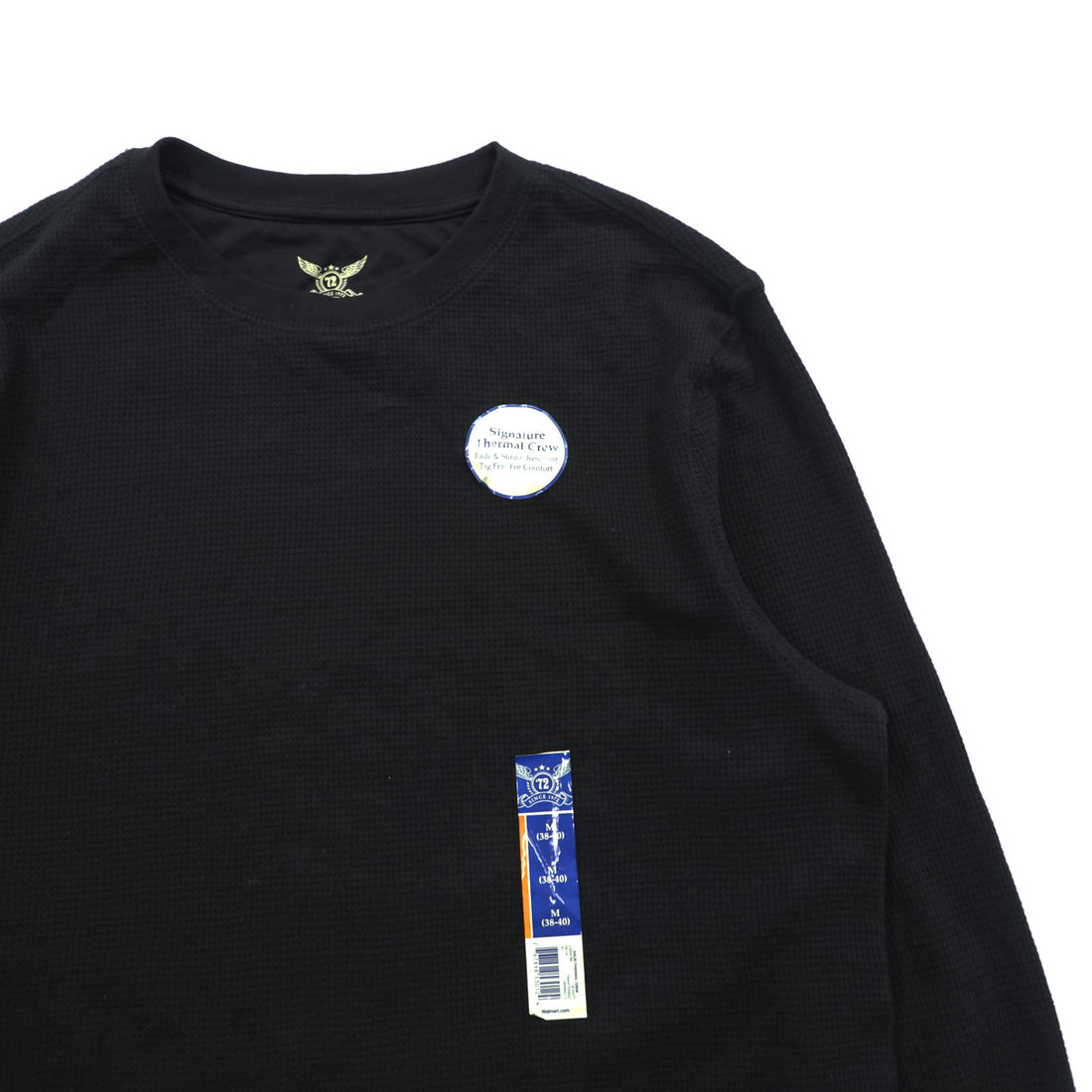 Faded Glory サーマル ロングスリーブ Tシャツ M ブラック ワッフル コットン 長袖 ロンT 未使用品
