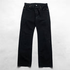 Levi's 501 ビッグE デニムパンツ ジーンズ M ブラック ストレート レザーパッチ ボタンフライ PREMIUM 00501-0165
