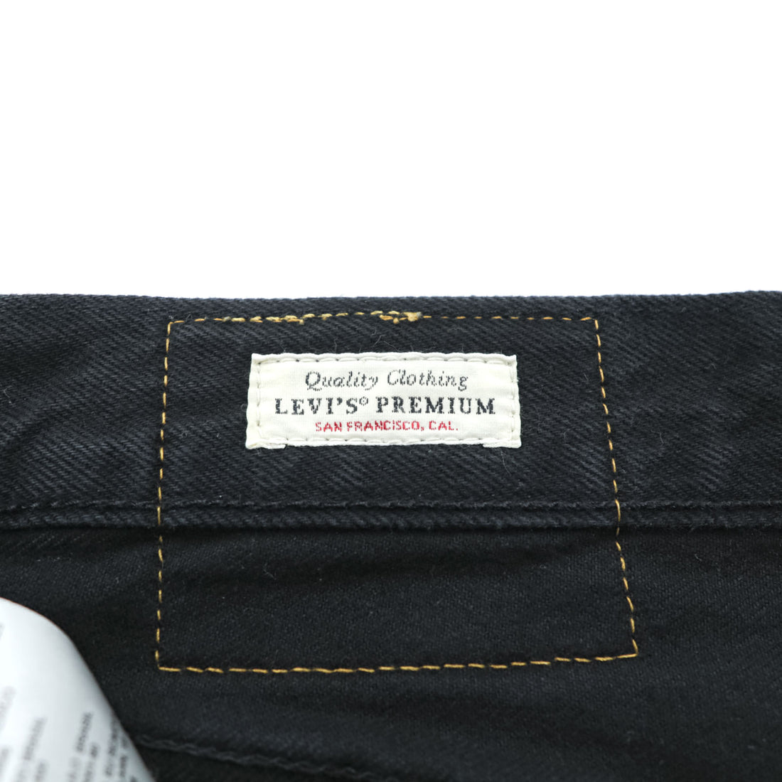 Levi's 501 ビッグE デニムパンツ ジーンズ M ブラック ストレート レザーパッチ ボタンフライ PREMIUM 00501-0165