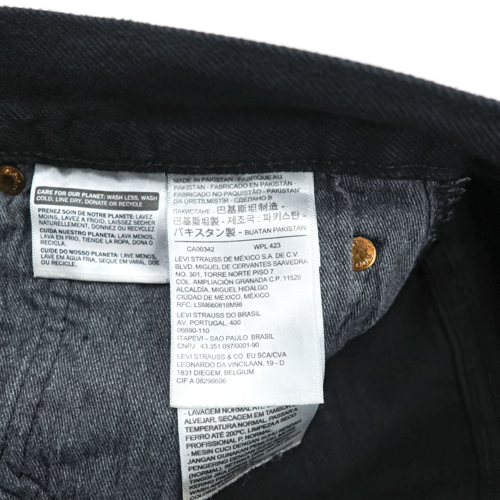 Levi's 501 ビッグE デニムパンツ ジーンズ M ブラック ストレート レザーパッチ ボタンフライ PREMIUM 00501-0165