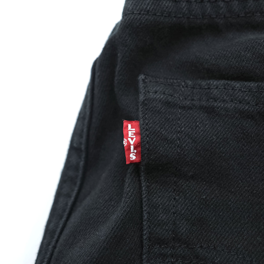 Levi's 501 ビッグE デニムパンツ ジーンズ M ブラック ストレート レザーパッチ ボタンフライ PREMIUM 00501-0165