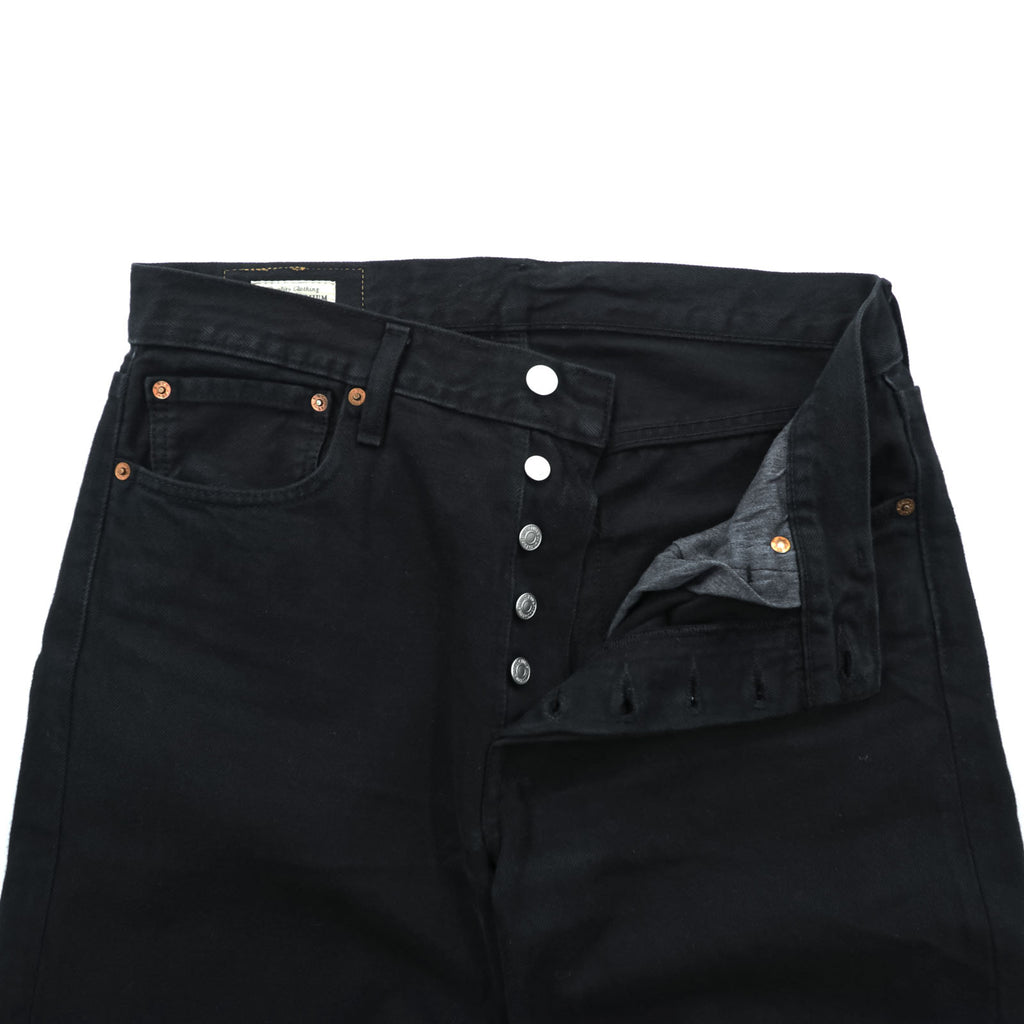 Levi's 501 ビッグE デニムパンツ ジーンズ M ブラック ストレート レザーパッチ ボタンフライ PREMIUM 00501-0165