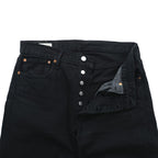 Levi's 501 ビッグE デニムパンツ ジーンズ M ブラック ストレート レザーパッチ ボタンフライ PREMIUM 00501-0165