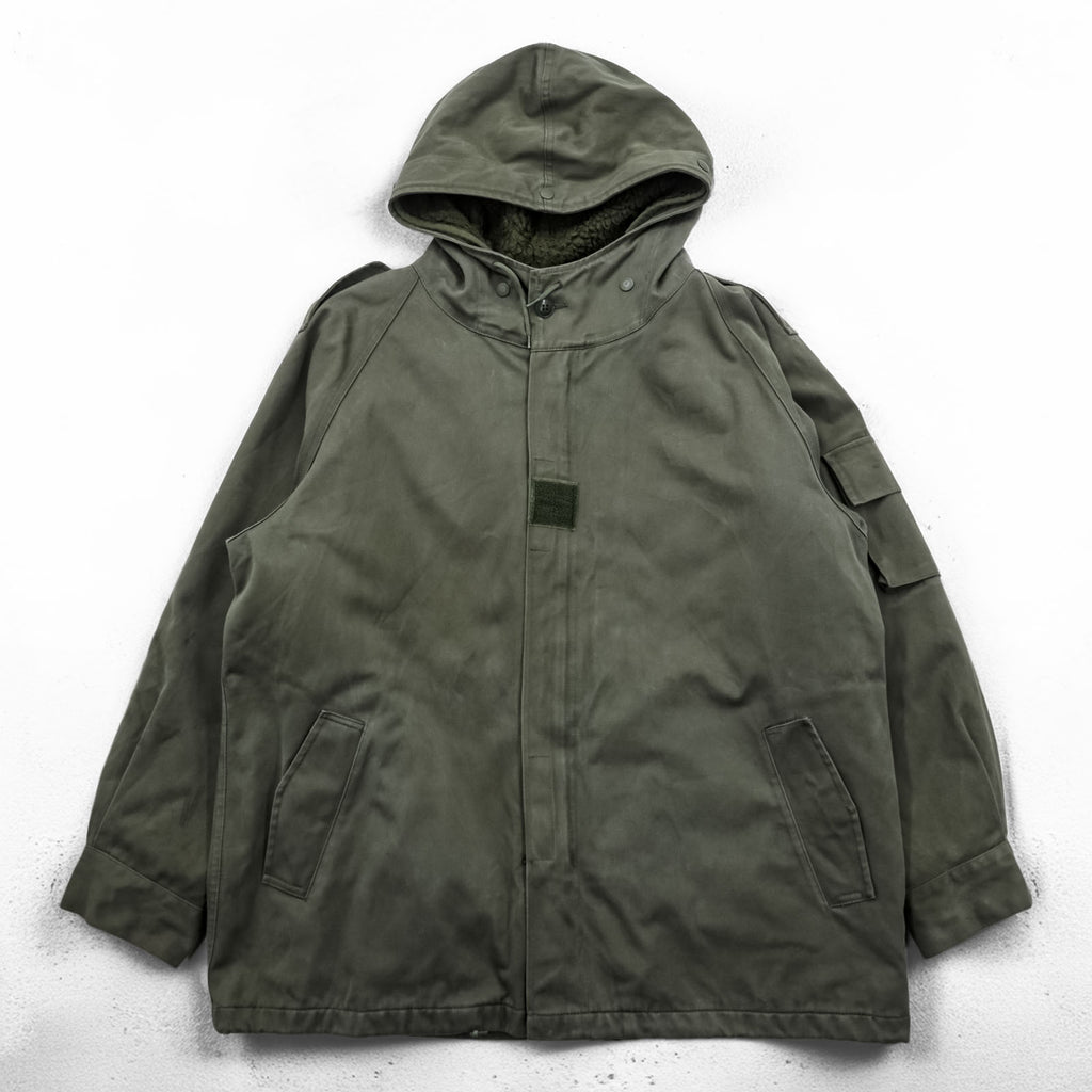French Army F2 Field Parka Olive Hooded Fleece Lined J.Veyrier Paris 1992 Size 104C Vintage