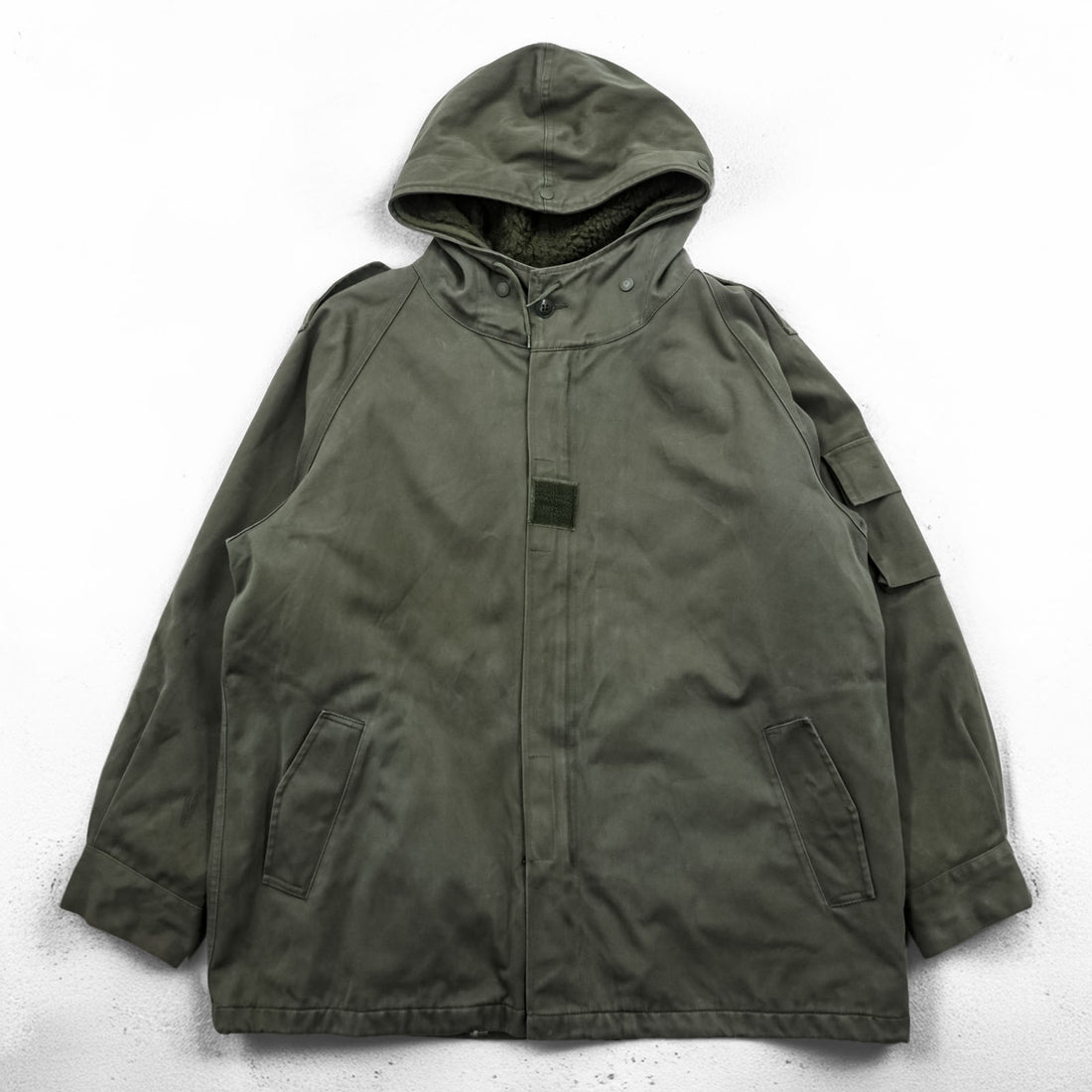 French Army F2 Field Parka Olive Hooded Fleece Lined J.Veyrier Paris 1992 Size 104C Vintage