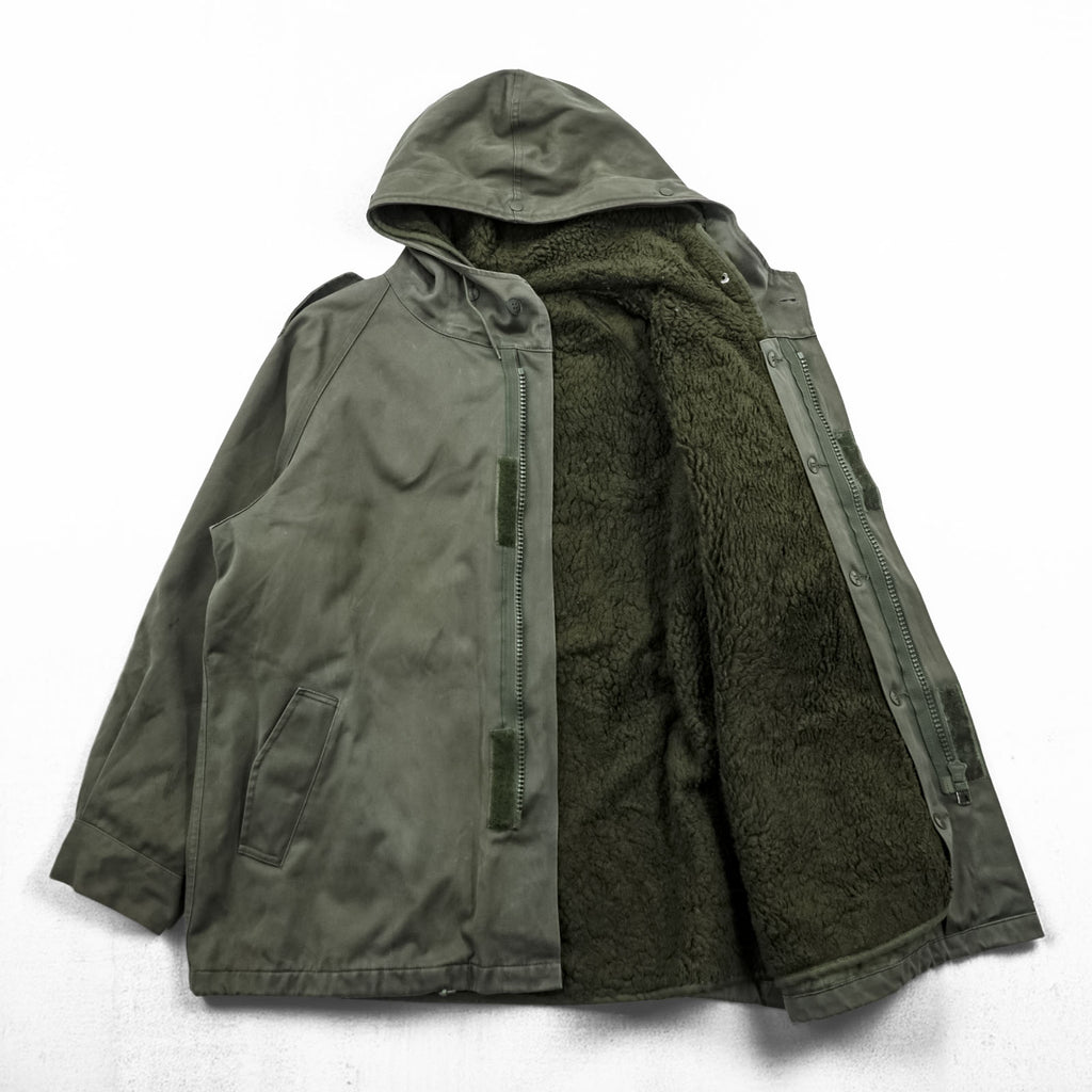 French Army F2 Field Parka Olive Hooded Fleece Lined J.Veyrier Paris 1992 Size 104C Vintage