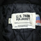Schott USA製 ピーコート U.S.740N PEA JACKET メルトン ウール L ダークネイビー ミリタリー