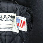 Schott USA製 ピーコート U.S.740N PEA JACKET メルトン ウール L ダークネイビー ミリタリー