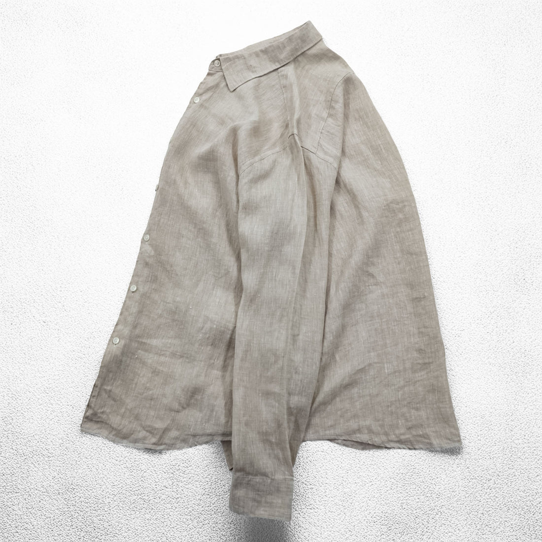 Tasso Elba リネンシャツ 長袖シャツ XL ベージュ 麻100%
