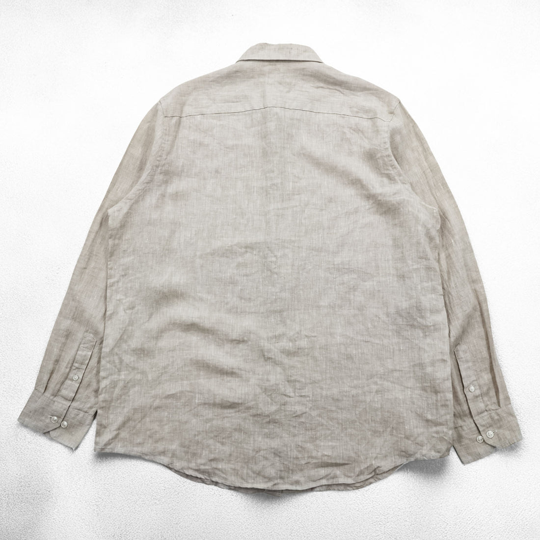 Tasso Elba リネンシャツ 長袖シャツ XL ベージュ 麻100%