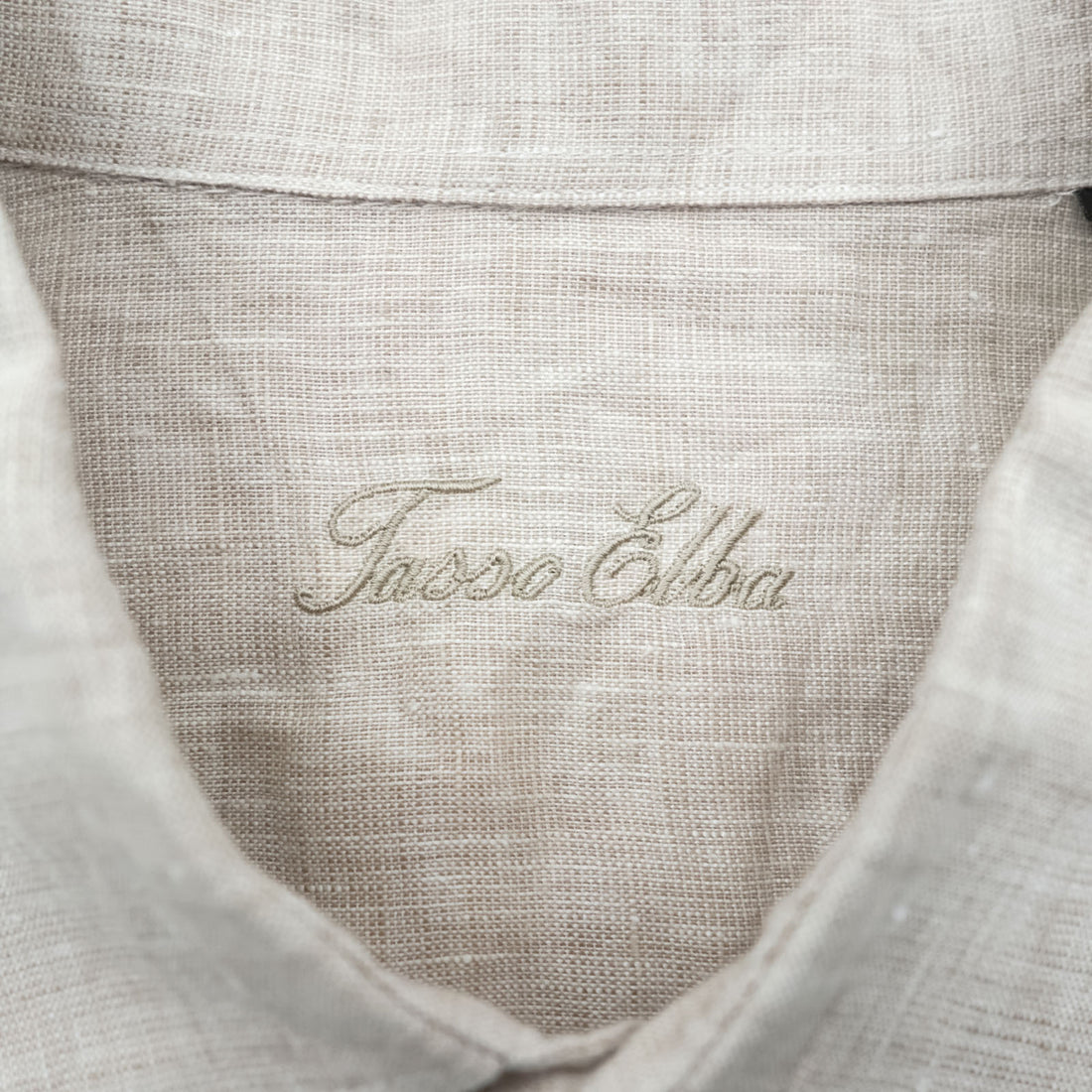 Tasso Elba リネンシャツ 長袖シャツ XL ベージュ 麻100%