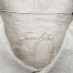 Tasso Elba リネンシャツ 長袖シャツ XL ベージュ 麻100%