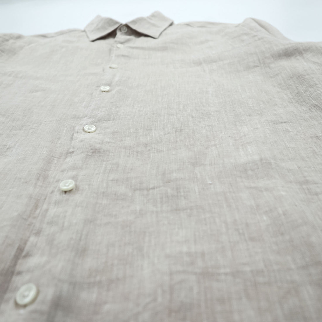 Tasso Elba リネンシャツ 長袖シャツ XL ベージュ 麻100%