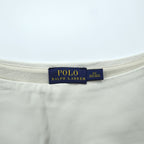 Polo Ralph Lauren フレンチスリーブ ラムレザー 切替 ワンピース M ホワイト ドレス 211633521001