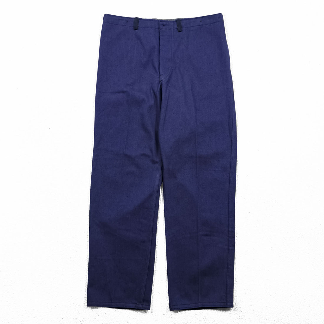 80年代 ユーロヴィンテージ 東ドイツ軍 ワークパンツ チノパンツ L ブルー VEB Berufsbekleidung 1988年製 サスペンダーボタン デッドストック 未使用品 MAH1 HSL38 51131