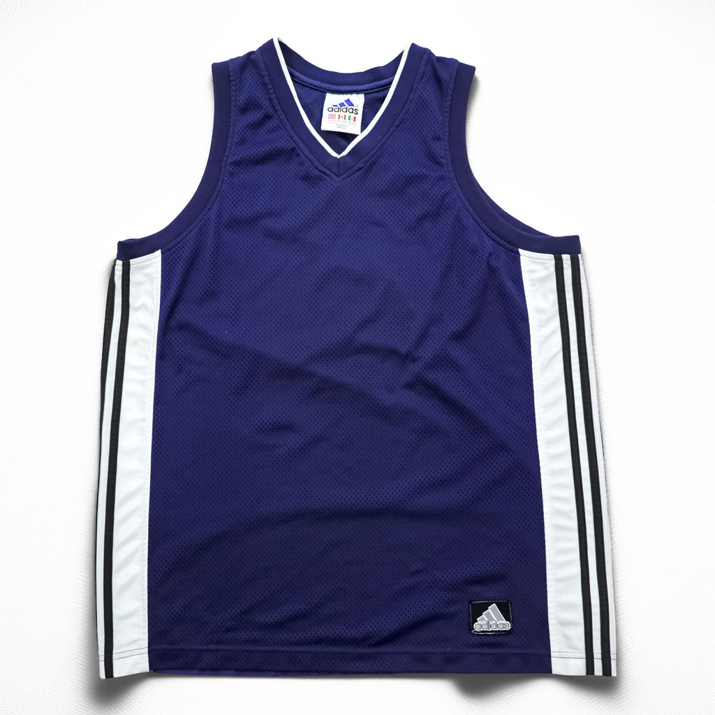 adidas 90s Vintage Game Shirt Tank Top, Size M, Navy, with International Flag Tag