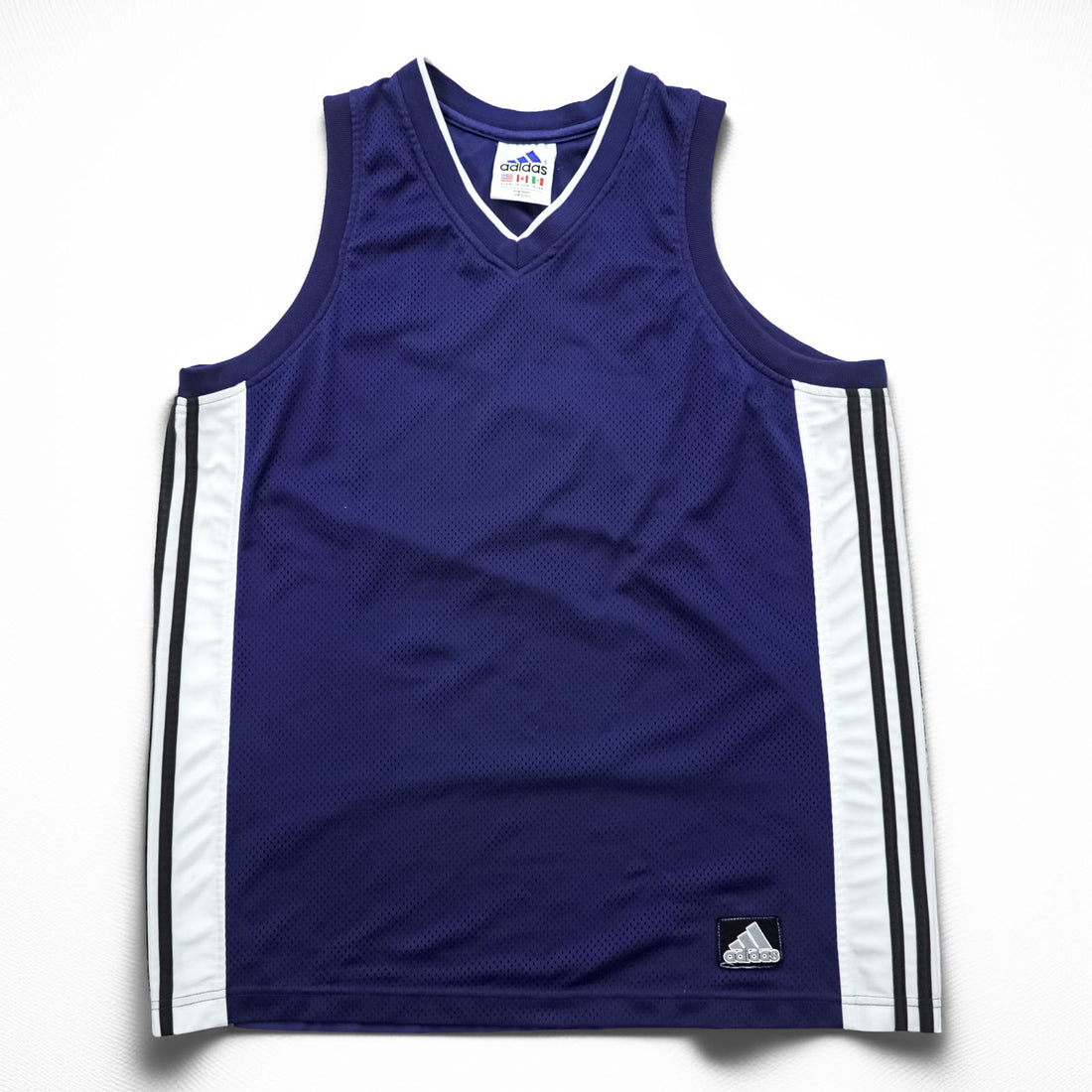 adidas 90s Vintage Game Shirt Tank Top, Size M, Navy, with International Flag Tag