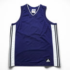 adidas 90s Vintage Game Shirt Tank Top, Size M, Navy, with International Flag Tag