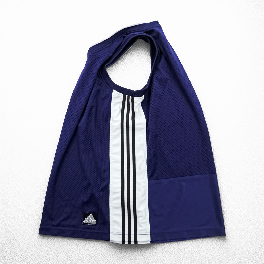 adidas 90s Vintage Game Shirt Tank Top, Size M, Navy, with International Flag Tag
