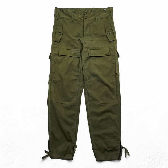 Vintage 1980s Czech Army M-85 Double Knee Front Field Cargo Pants M Khaki with Suspender Buttons