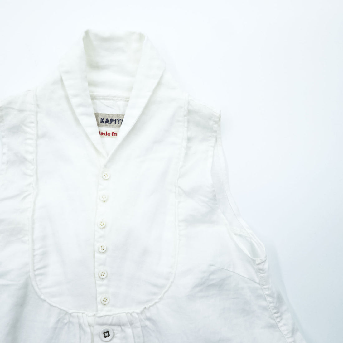 KAPITAL Japan Made Linen Sleeveless Dress S White Shirt