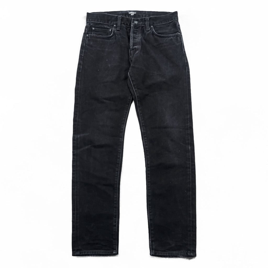 Carhartt WIP KLONDIKE PANT Black Denim Button Fly M Made in Tunisia IO24945