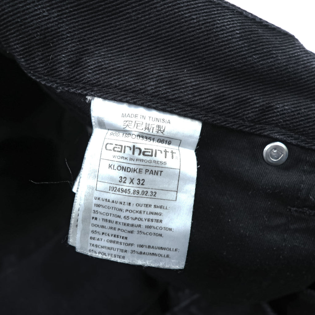 Carhartt WIP KLONDIKE PANT Black Denim Button Fly M Made in Tunisia IO24945