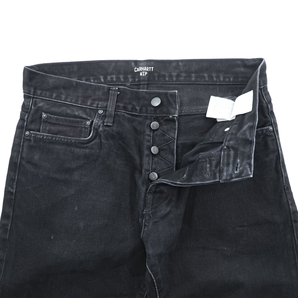 Carhartt WIP KLONDIKE PANT Black Denim Button Fly M Made in Tunisia IO24945