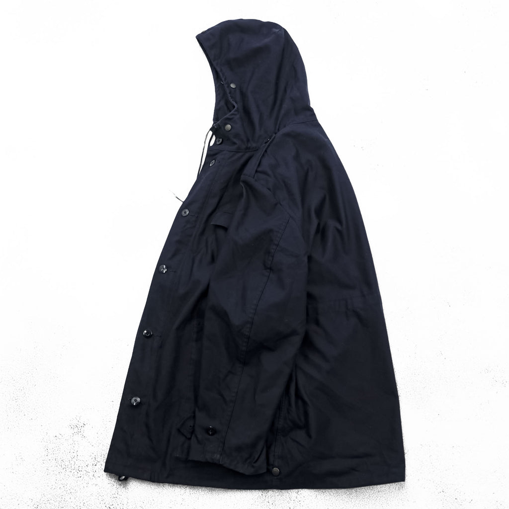 80s Vintage German Military SCHWARZ PASSAU Hooded Field Parka Coat Navy Size 54 1985