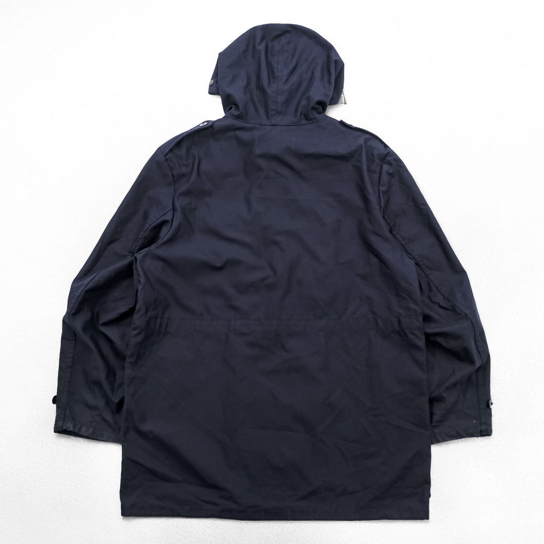 80s Vintage German Military SCHWARZ PASSAU Hooded Field Parka Coat Navy Size 54 1985