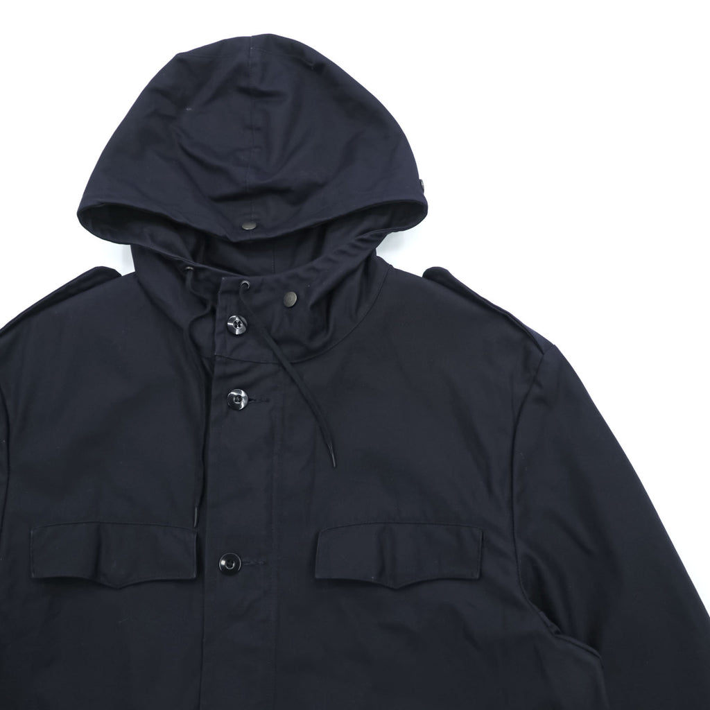 80s Vintage German Military SCHWARZ PASSAU Hooded Field Parka Coat Navy Size 54 1985