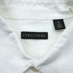 STRUCTURE リネンシャツ 長袖シャツ M ホワイト 麻100% 胸ポケット